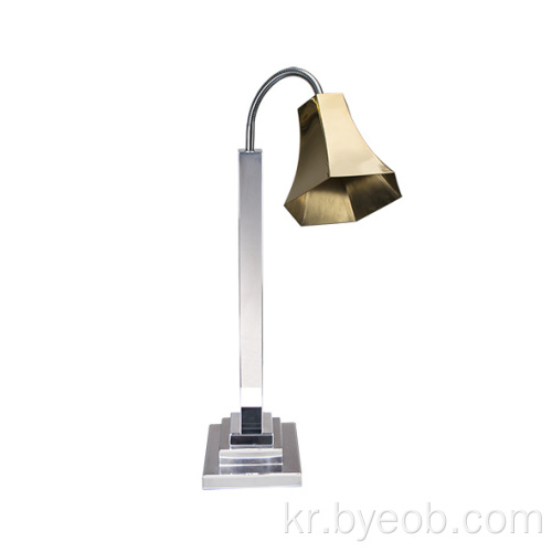 Gold Hexgonal Shade Flexable Square Base Heat 램프